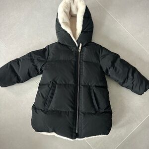 Zara Black Puffer Jacket with Hood